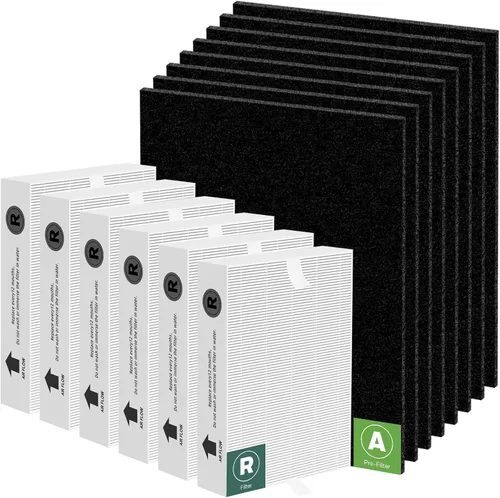 Miniatura 7 de Filtro HEPA HPA300 de repuesto para purificador de aire Honeywell serie HPA300, 3 filtros HEPA verdaderos R y 4 prefiltros de carbón activado A