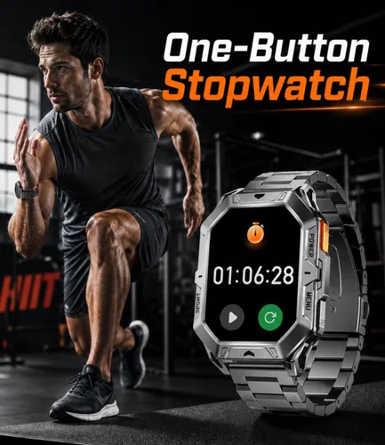 Miniatura 8 de LIGE Relojes inteligentes militares para hombre (respuesta/hacer llamadas), batería de 100 días, reloj inteligente AMOLED de 2.13 pulgadas