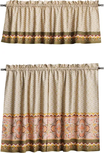 Miniatura 55 de Maison d' Hermine Juego de cortinas de cocina para ventanas, juego de cortinas de cocina 100% algodón, cenefas para el hogar [2 niveles