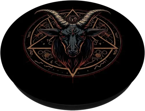 Miniatura 2 de Pentagram Baphomet Satanic Dark Art Evil Satan Devil 666 PopSockets intercambiables PopGrip