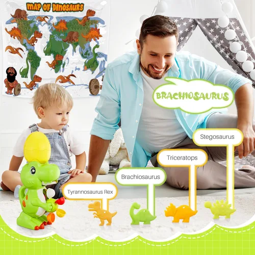 Miniatura 7 de EKU - Juguetes de baño de dinosaurio para niños pequeños a partir de 18 meses, ruedas de agua sin moho y juegos de pesca, bañera, tina, tiempo