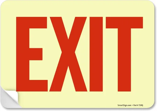 Miniatura 7 de SmartSign Letrero de metal "Exit", 4 x 6.5 pulgadas de aluminio de 40 mil de grosor, brilla en la oscuridad, fabricado en Estados Unidos Aluminio