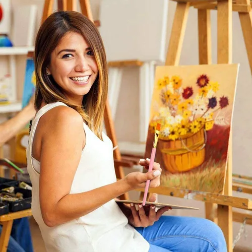 Miniatura 7 de BOSOBO Juego de pinceles de pintura, 2 unidades, 20 piezas de punta redonda puntiaguda de nailon para artistas del cabello acrílico para acuarela al