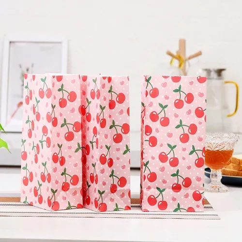 Miniatura 6 de ysmile Bolsa de regalo de fiesta, bolsa de papel para regalo, bolsa de regalo de cereza para niña, cumpleaños, celebración de niños, 24