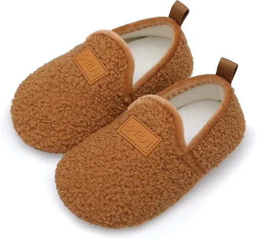 L-RUN - Pantuflas de casa para niños pequeños y niñas, para interiores, calcetines calientes para niños
