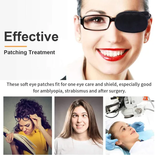 Miniatura 7 de eZAKKA Parches para ojos para adultos y niños, parche para gafas, parche ocular médico suave para ojo vago, ambliopía, estrabismo y después