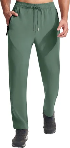 Miniatura 2 de Hebepol Pantalones de senderismo ligeros para hombre, de secado rápido, pantalones deportivos de pesca, correr, entrenamiento, 3 bolsillos