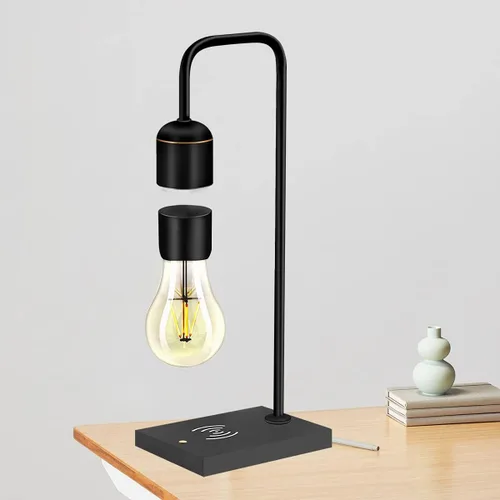Miniatura 5 de Lámpara Levitante Moderna Única con Luz Flotante y Cargador Inalámbrico Qi Integrado, Diseño Innovador y Sencillo, Luz Nocturna Decorativa Cálida