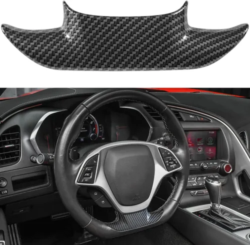 Cubierta de volante con aspecto de fibra de carbono, cubierta de moldura para Chevrolet Corvette C7 Z06 Z51 ZR1 Stingray Grand Sport 2014 2015 2016