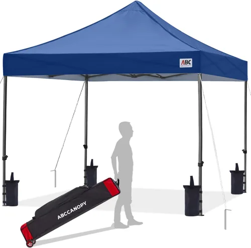 Miniatura 10 de Abccanopy - Carpa de toldo para tienda de campaña comercial instantánea con bolsa de transporte con ruedas, 4 bolsas de arena, Blanco