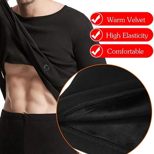 Miniatura 4 de Nalog Conjunto de ropa interior térmica de calefacción para hombre, ropa interior lavable con calefacción USB para invierno al aire libre