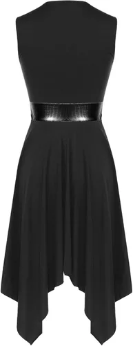 Miniatura 109 de easyforever Vestido de baile sin mangas con bloques de color para mujer, alabanza litúrgica, ropa de baile lírico, vestido de bata de adoración