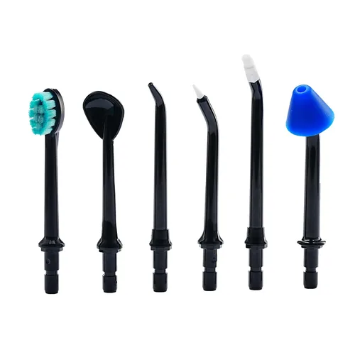 Puntas de repuesto negras para irrigador dental Puur Smile - 6 puntas de irrigador dental de agua | Punta de chorro de irrigador oral | Cuidado