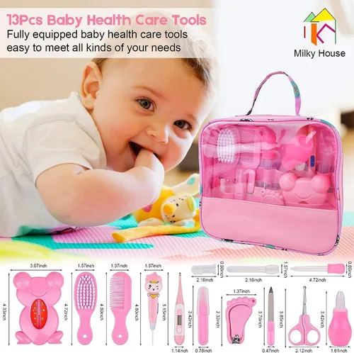 Miniatura 6 de Kit de cuidado de la salud y aseo del bebé, juego de cuidado de la salud del bebé 13 en 1, kit de cuidado de la salud del bebé para niños y niñas