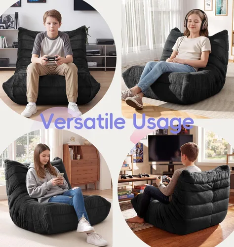 Miniatura 5 de Hobestluk Puf con espuma viscoelástica, tela de piel sintética ultrasuave, diseño ergonómico, puf pequeño, para sala de estar, dormitorio, sala