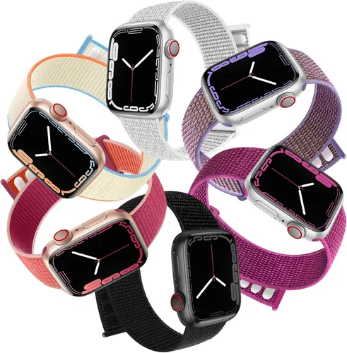 Miniatura 3 de Paquete de 6 correas deportivas compatibles con Apple Watch de 1.496 in 1.575 in 1.614 in 1.654 in 1.732 in 1.772 in 1.811 in 1.929 in para iWatch