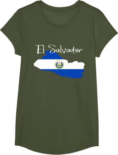 Miniatura 74 de Camiseta con la bandera de El Salvador, mapa de El Salvador, camiseta de Salvador para mujer