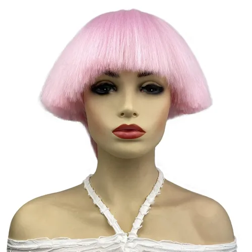 Miniatura 15 de Aimole Pelucas sintéticas rectas cortas Yaki peluca rubia hongo cabeza peluca Bowl corte de pelo pelucas Bob N.º 613