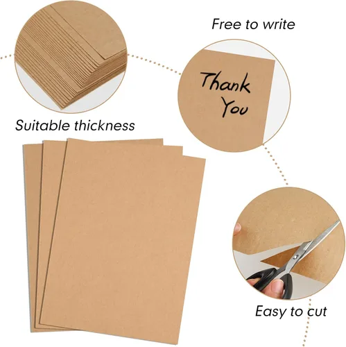 Miniatura 3 de FEPITO 60 hojas de papel kraft de 8.5 x 11 pulgadas, papel marrón, tamaño carta, hojas de papel para manualidades de impresión de etiquetas