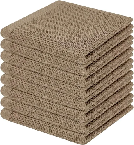 Miniatura 199 de Homaxy Paños de cocina de 100% algodón con tejido de gofre, ultra suaves, absorbentes, de secado rápido, 12 x 12 pulgadas, paquete de 6, amarillo