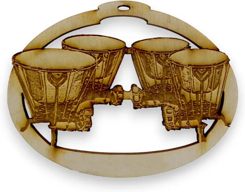 Miniatura 8 de Adorno de bombo, regalos únicos de batería de banda de marcha: instrumentos con temática musical decoraciones de árbol y adornos de línea de batería