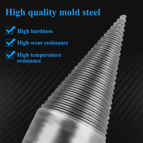 Miniatura 5 de Wood Log Splitter Firewood Drill Bit, Removable Wood Splitter Drill Bits, Heavy Duty Drill Screw Cone Driver with Square/Round Handle for