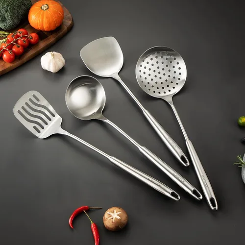 Miniatura 7 de Juego de utensilios de cocina de 5 piezas, juego de utensilios de cocina de acero inoxidable 18/8 con soporte giratorio (apto para lavavajillas)