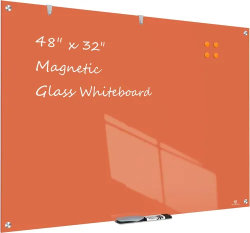 Miniatura 24 de TSJ OFFICE - Pizarrón de cristal calendario - 48 x 36 pulgadas, pizarra de borrado en seco para montar en la pared, planificador anual grande