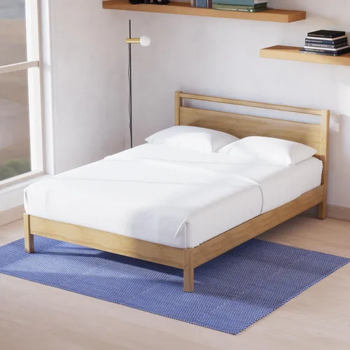 Miniatura 27 de LIFEMENT Marco de Cama de Plataforma de Madera Clásica con Cabecero, Esencial, Sin Ruido, Almacenamiento Bajo la Cama, No Necesita Somier, Fácil