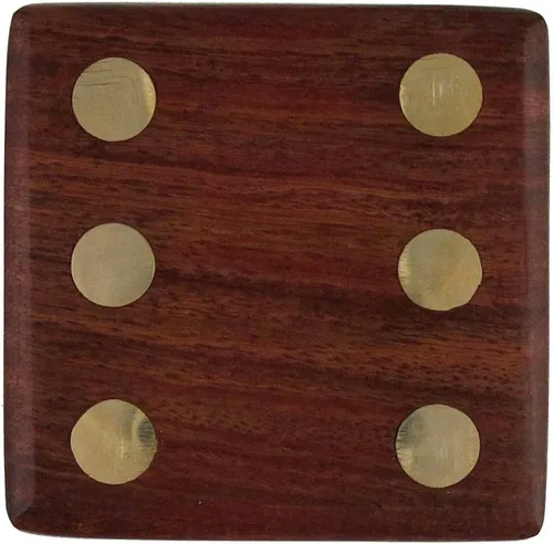 Miniatura 5 de TOSQP27 - Juego de caja de 5 dados para regalo, juego clásico rodante, grupo familiar, caja de almacenamiento cuadrada de madera con dados hechos a