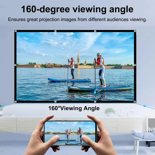 Miniatura 2 de Pantalla de proyección de 130 pulgadas, pantalla de proyector plegable lavable, antiarrugas, portátil, 4K, para interior y exterior, 16:9, HD