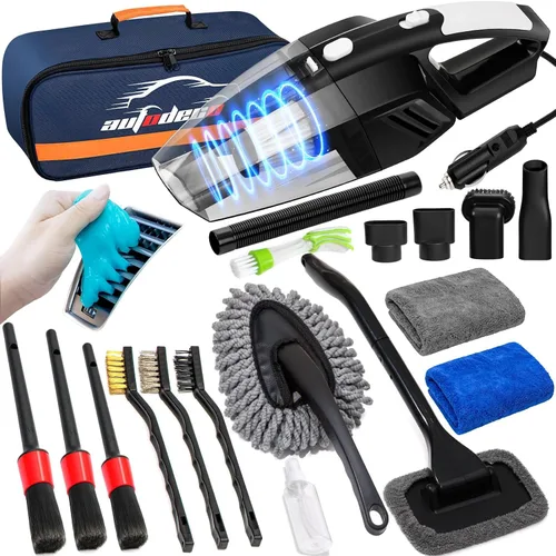 Miniatura 14 de Kit de limpieza para auto de 41 piezas Kit de limpieza y detalle interior con aspiradora de mano de alta potencia, cubo plegable, herramienta