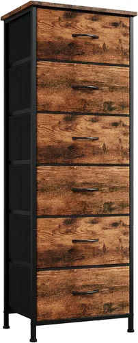 Miniatura 34 de Somdot - Cómoda estrecha con 4 cajones, cómoda delgada con cajones de tela extraíbles para armario, espacios pequeños, baño, dormitorio, lavandería