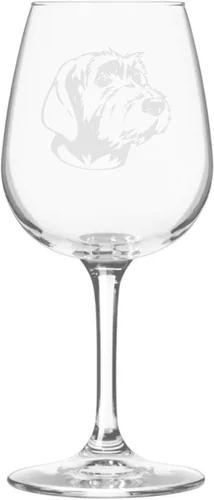 Miniatura 212 de Copa de vino de 12.75 onzas con diseño de perro grabado