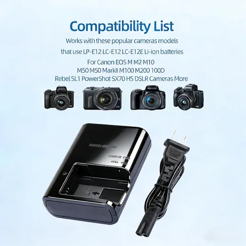 Miniatura 6 de LC-E12 LP-E12 Cargador de batería para Canon LC-E12 LC-E12E LP-E12 Batería compatible con Canon EOS M M2 M10 M50 M50 Mark II M100 M200 100D Rebel