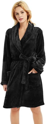 Miniatura 3 de U2SKIIN Women Fleece Robe, Short Cozy Plush Robes for Womens Soft Shawl Collar Warm Spa Bathrobe