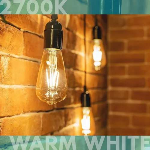 Miniatura 2 de LUXRITE Bombillas LED Edison vintage equivalentes a 75 W, ST19 ST58, 2700 K blanco cálido, 800 lúmenes, bombilla de filamento LED regulable, 8 W