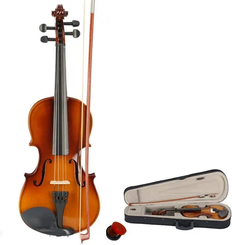 Ktaxon Violín 3/4 para principiantes, violín para estudiantes y entusiastas, kit de violín acústico con estuche, arco, colofonia y manual Satinado