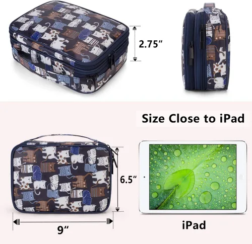 Miniatura 6 de Teamoy Estuche organizador de joyas de viaje, soporte para bolsa de almacenamiento para collares, aretes, anillos, reloj y más, alta capacidad