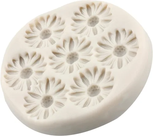 Miniatura 3 de Moldes de Silicona de Flores de Margarita Molde de Fondant de Flor de Crisantemo Para Decoración de Pasteles Adornos de Cupcakes Dulces Chocolate