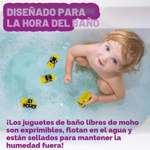 Miniatura 2 de Tub Works® Construction™ Trucks - Juguetes de baño sin moho, paquete de 6 Diseño de juguetes de baño sellados y sin agujeros que mantiene