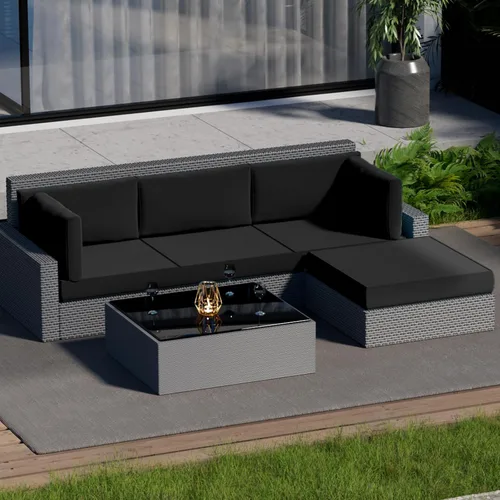 Miniatura 8 de Juego de 9 piezas de fundas impermeables para cojines de patio al aire libre, juego de reemplazo para muebles de sofá seccional de ratán entretejido