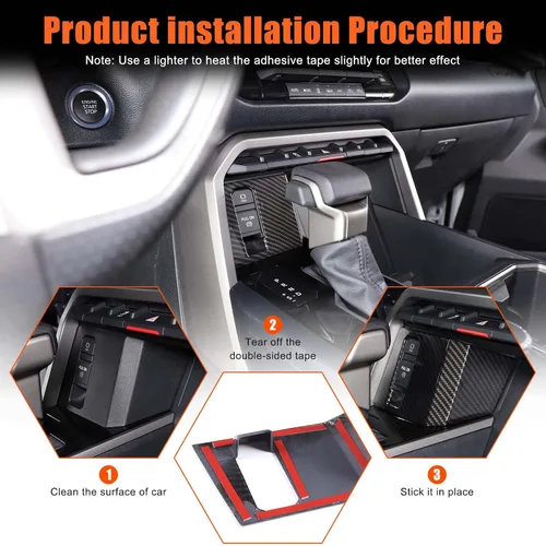 Miniatura 4 de Interruptor de botón de freno de estacionamiento, marco de botón P para Toyota Tundra Sequoia 2022 2023 2024 2025 decoración de freno de mano