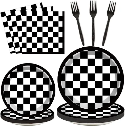 Miniatura 10 de 200 piezas de suministros para fiesta de cumpleaños de 21 años, platos de papel negro dorado, Brindis por 21 años, platos de papel y servilletas