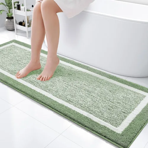 Miniatura 75 de OLANLY Alfombras de baño 24x16, tapete de baño de microfibra extra suave y absorbente, antideslizante, lavable a máquina, alfombra de baño esponjosa