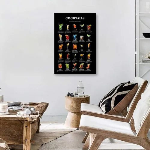 Miniatura 2 de Arte de pared de cóctel, pósteres de conocimiento, vintage, cocteles, mixología, fotos, carrito de bar, accesorios e impresiones de pintura, cocina