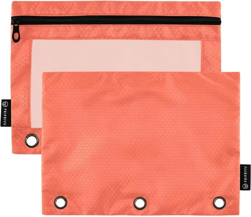 Miniatura 23 de Firebrick Zipper Pencil Pouch for 3 Ring Binder with Clear Window,Pencil Case 2 Pack Firebrick