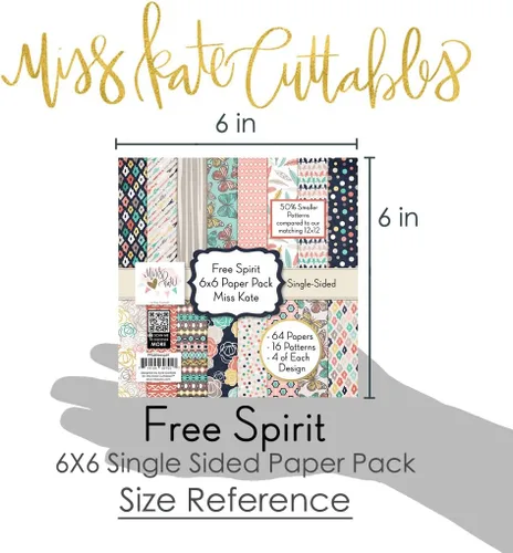Miniatura 2 de Paquete de papel con patrón de 6 x 6 pulgadas, Free Spirit, para hacer tarjetas, álbumes de recortes, papel especial, colección de 6 x 6 pulgadas
