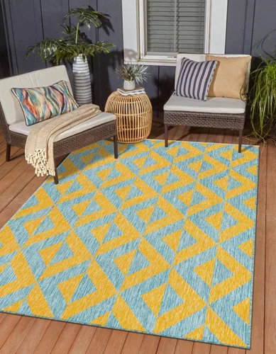 Miniatura 20 de Unique Loom Jill Zarin Outdoor Collection - Alfombra rectangular (2 pies 2 pulgadas x 3 pies 1 pulgadas, rectangular, beige y marrón)
