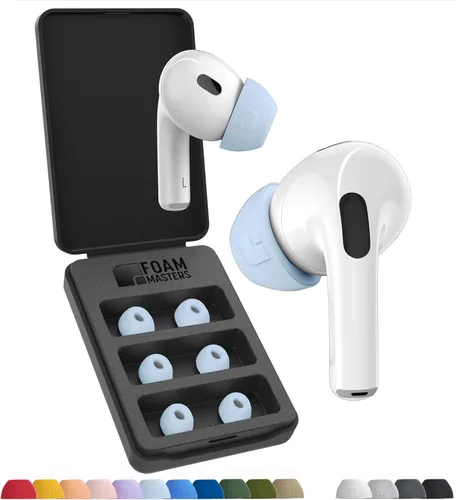 Miniatura 15 de Almohadillas de espuma viscoelástica prémium para AirPods Pro 1° y 2° generación, 3 pares, versión Black Magic 6.0, cómodas, seguras, mejor Gris